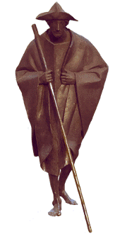 Pilgerstatue in Speyer auf dem Pfälzer Jakobsweg